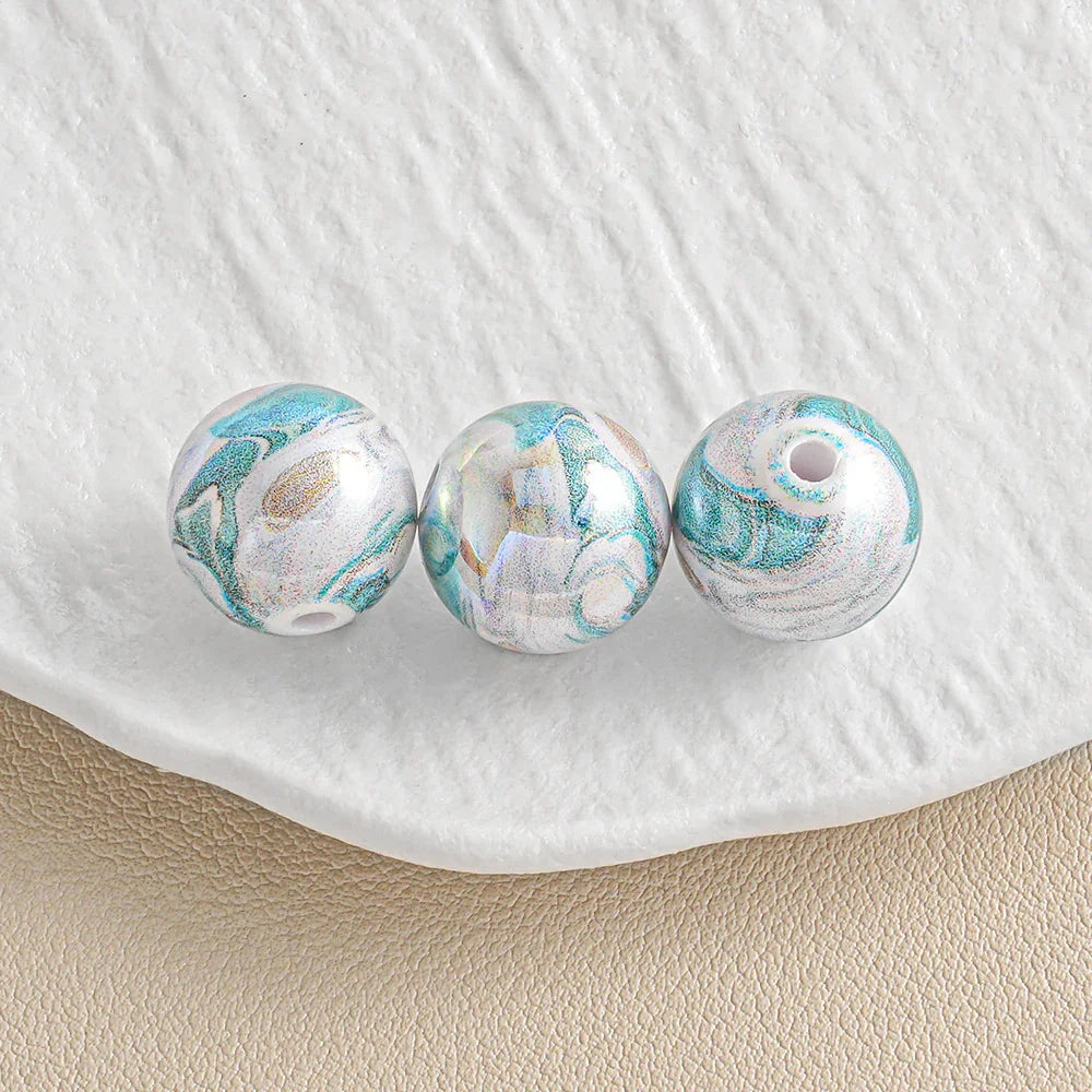16mm Printed Dream Round Acrylic Beads Aperture 1.5mm | Acrylic Bead for DIY Bracelet Keychain Jewelry Making