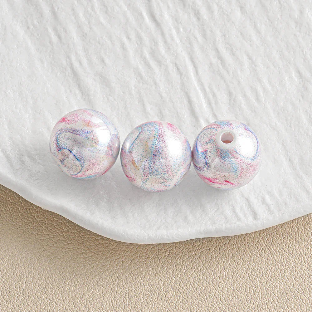 16mm Printed Dream Round Acrylic Beads Aperture 1.5mm | Acrylic Bead for DIY Bracelet Keychain Jewelry Making