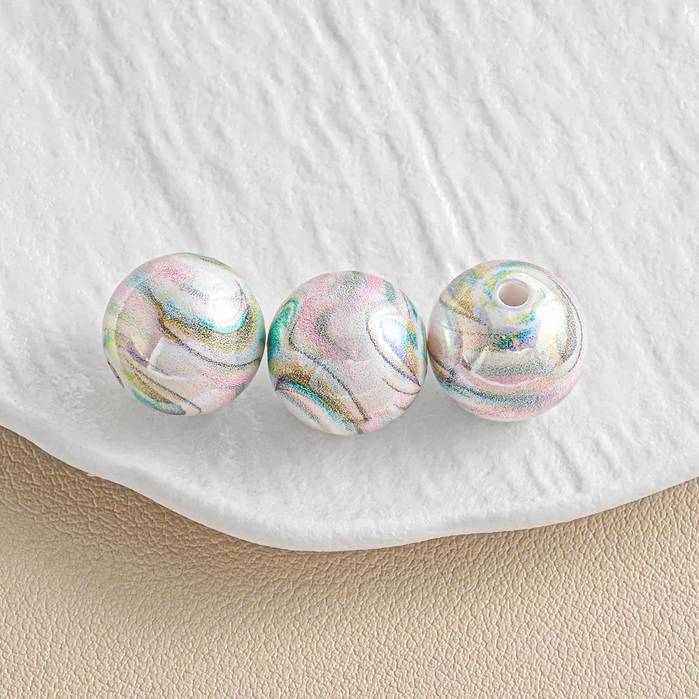 16mm Printed Dream Round Acrylic Beads Aperture 1.5mm | Acrylic Bead for DIY Bracelet Keychain Jewelry Making