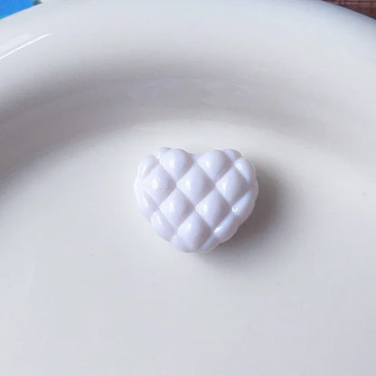 Plaid Heart Beads Dopamine Love Beads