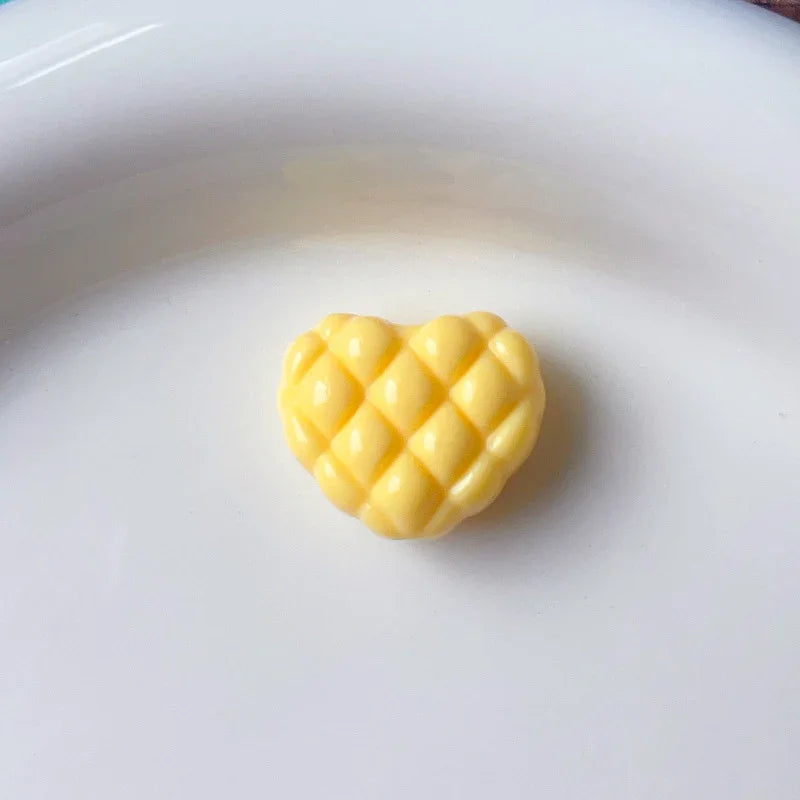 Plaid Heart Beads Dopamine Love Beads | Acrylic Bead for DIY Bracelet Keychain Jewelry Making