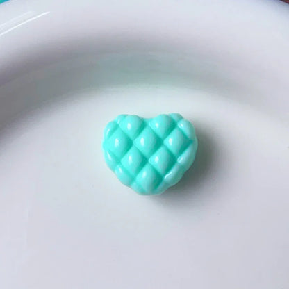 Plaid Heart Beads Dopamine Love Beads