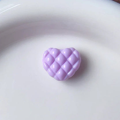 Plaid Heart Beads Dopamine Love Beads