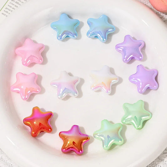 UV Color Plated Dopamine Pentagram Special-shaped Beads