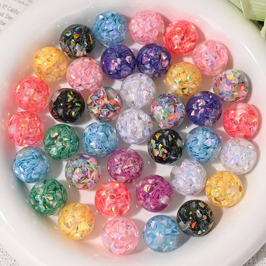 16mm Color Drill Sequins Straight Hole Resin Beads
