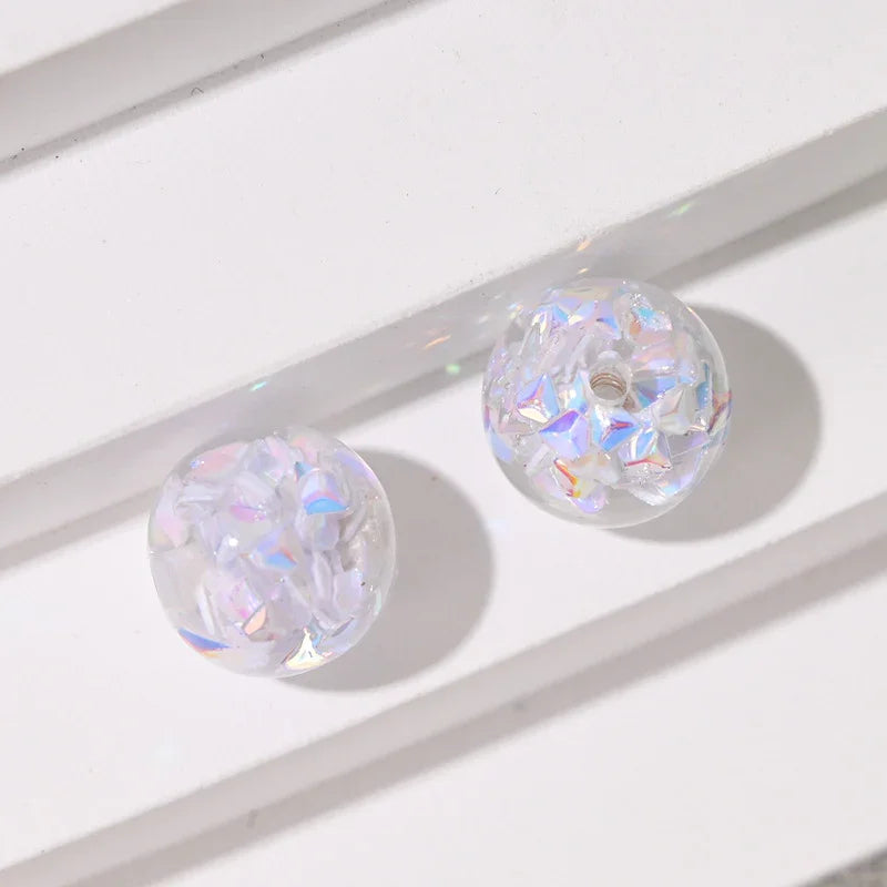 16mm Color Drill Sequins Straight Hole Resin Beads | Acrylic Bead for DIY Bracelet Keychain Jewelry Making