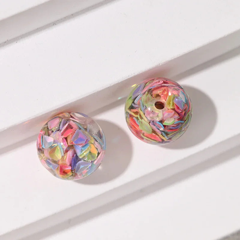 16mm Color Drill Sequins Straight Hole Resin Beads | Acrylic Bead for DIY Bracelet Keychain Jewelry Making