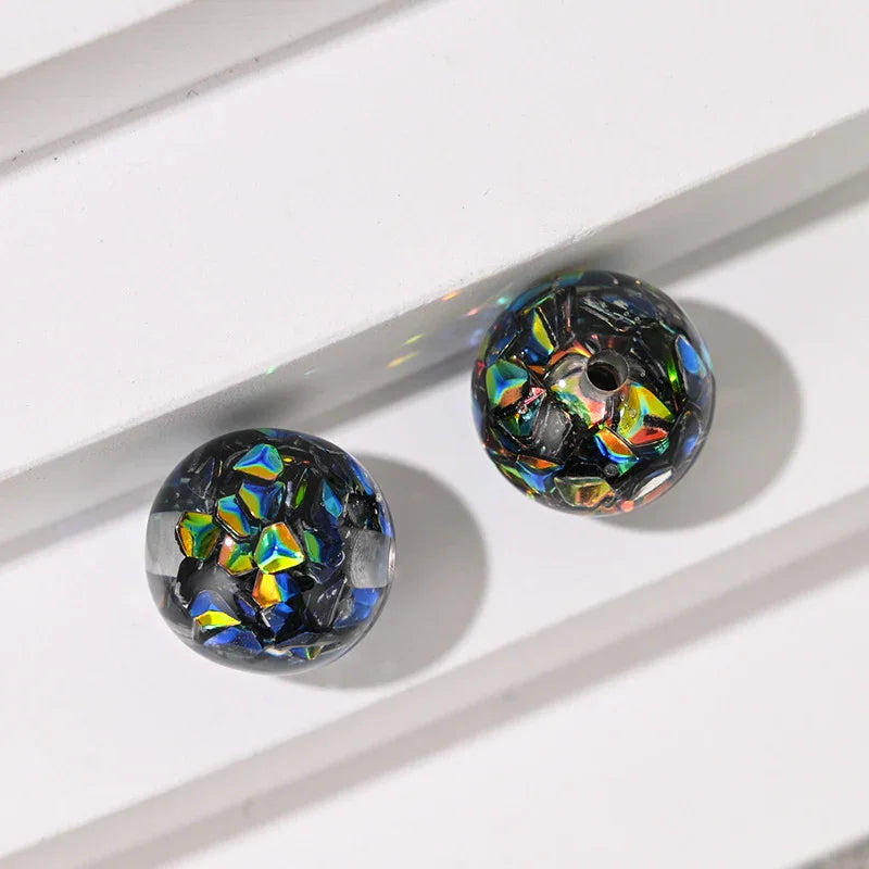 16mm Color Drill Sequins Straight Hole Resin Beads | Acrylic Bead for DIY Bracelet Keychain Jewelry Making