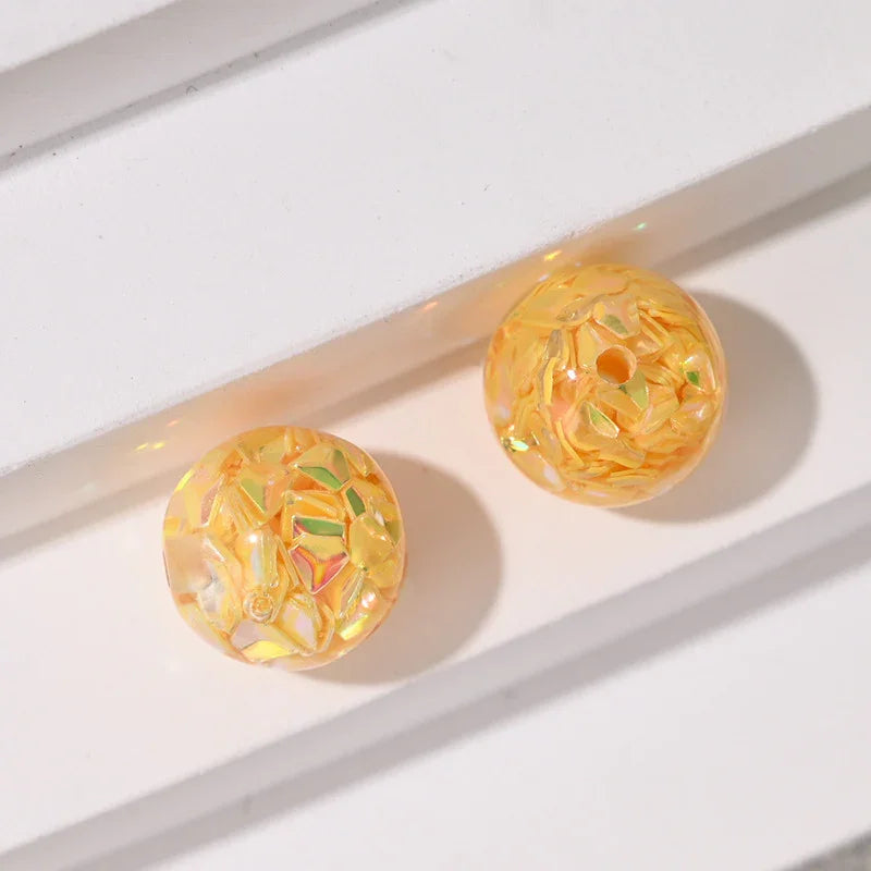 16mm Color Drill Sequins Straight Hole Resin Beads | Acrylic Bead for DIY Bracelet Keychain Jewelry Making