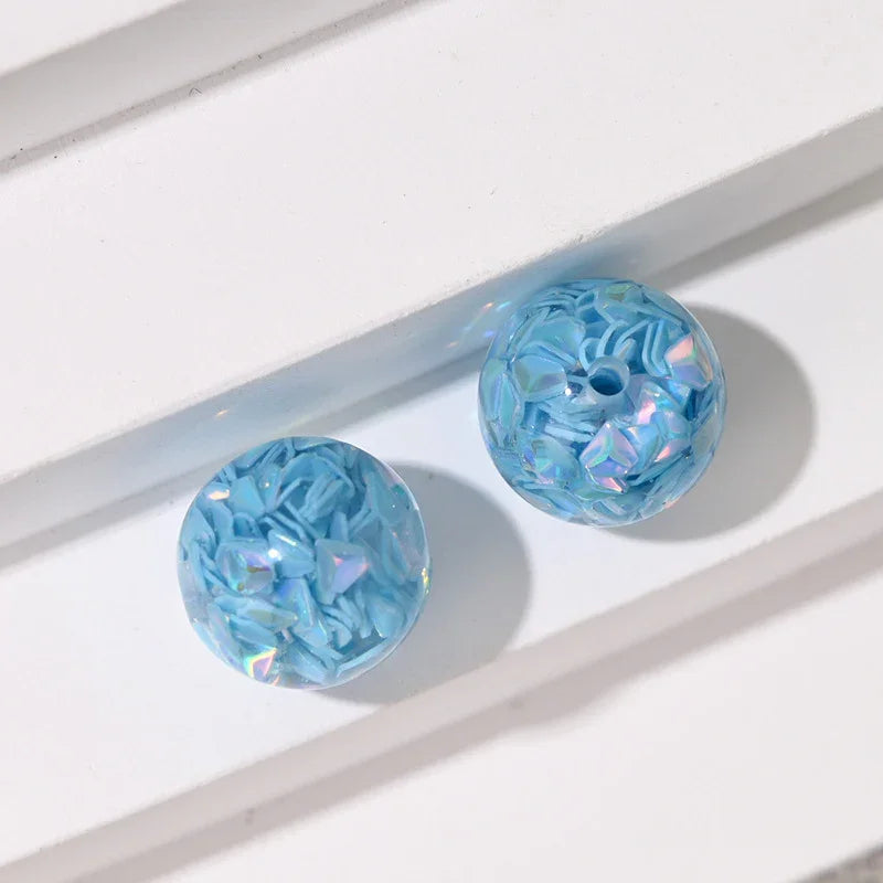 16mm Color Drill Sequins Straight Hole Resin Beads | Acrylic Bead for DIY Bracelet Keychain Jewelry Making