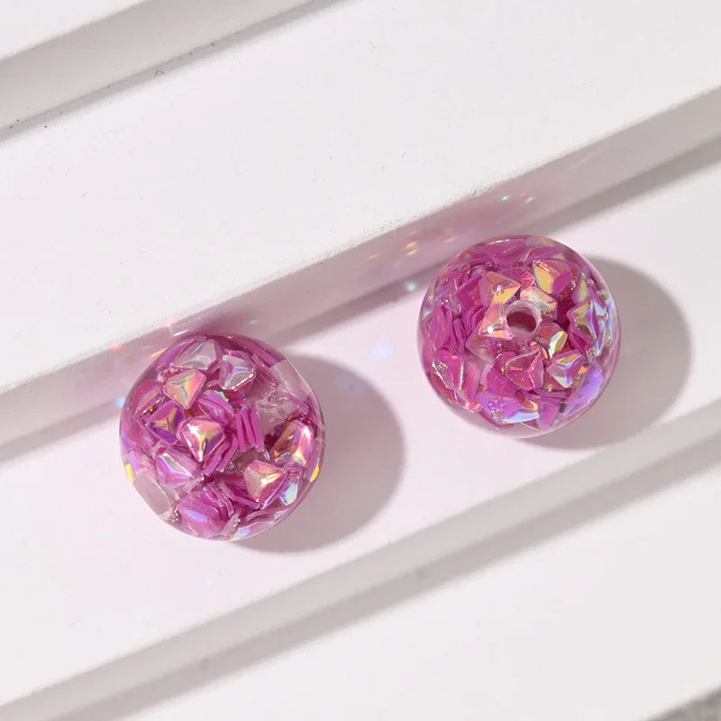 16mm Color Drill Sequins Straight Hole Resin Beads | Acrylic Bead for DIY Bracelet Keychain Jewelry Making