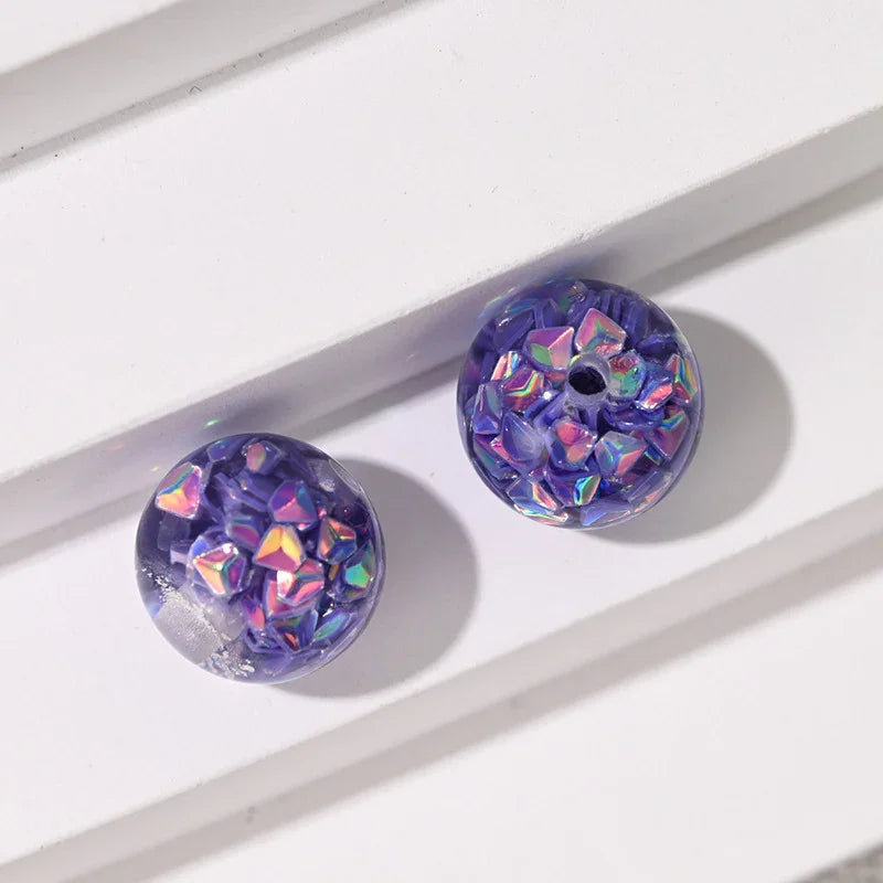 16mm Color Drill Sequins Straight Hole Resin Beads | Acrylic Bead for DIY Bracelet Keychain Jewelry Making