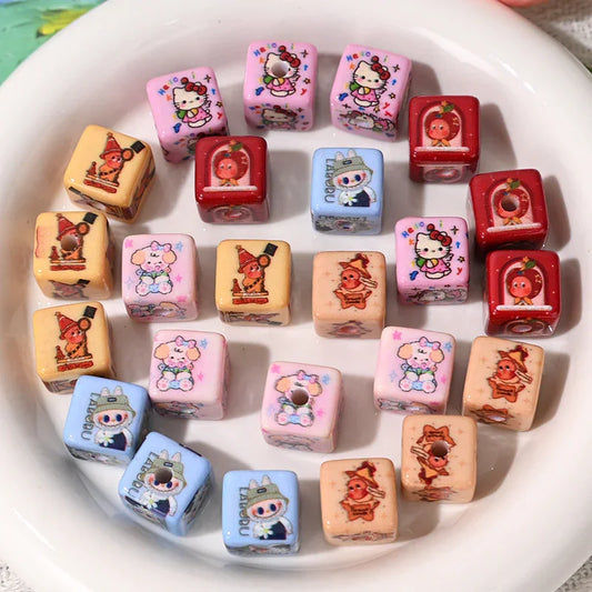 New Cartoon Square Bead Printing Cloth Cloth Beaded