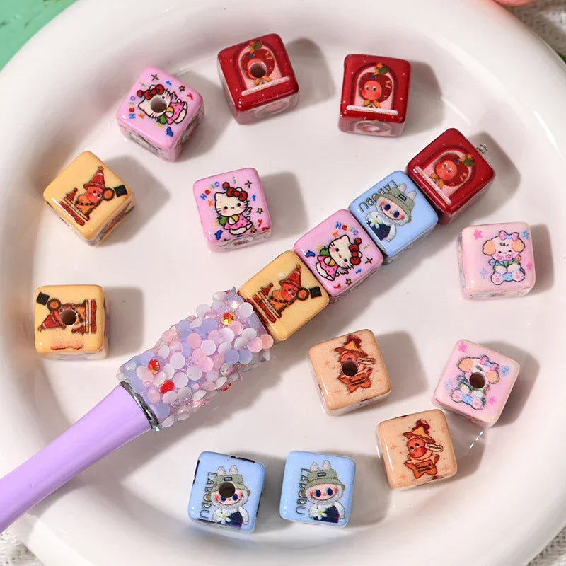New Cartoon Square Bead Printing Cloth Cloth Beaded