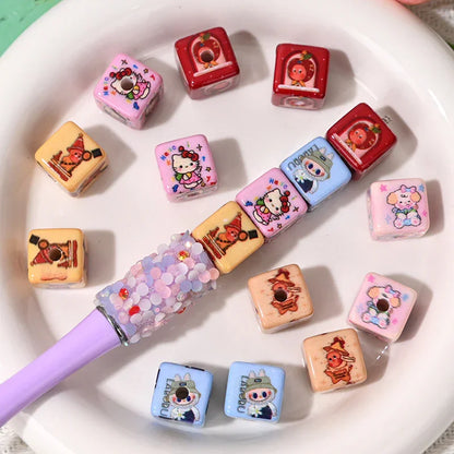 New Cartoon Square Bead Printing Cloth Cloth Beaded