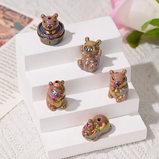 High-quality Three-dimensional Kappi Bala Brown Cartoon Cute Grains with Holes