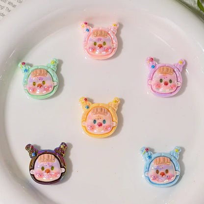 Cartoon Multi-sister Head with Holes, Loose Beads, Cute Doll Head
