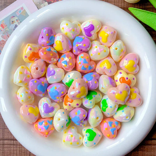 Acrylic Hand-painted Face Luminous Love Beads