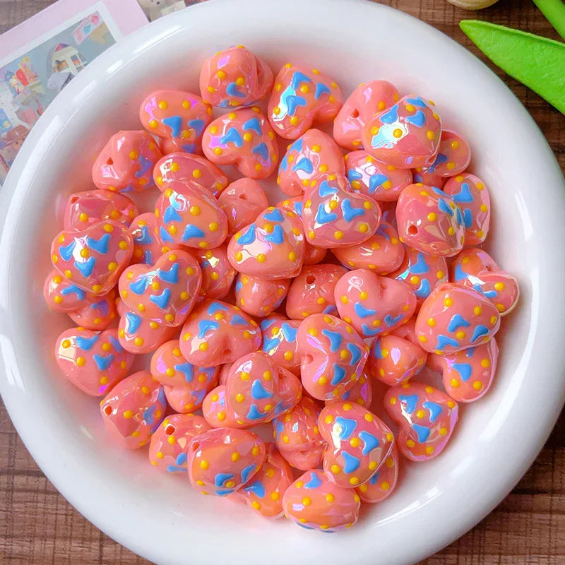 Acrylic Hand-painted Face Luminous Love Beads