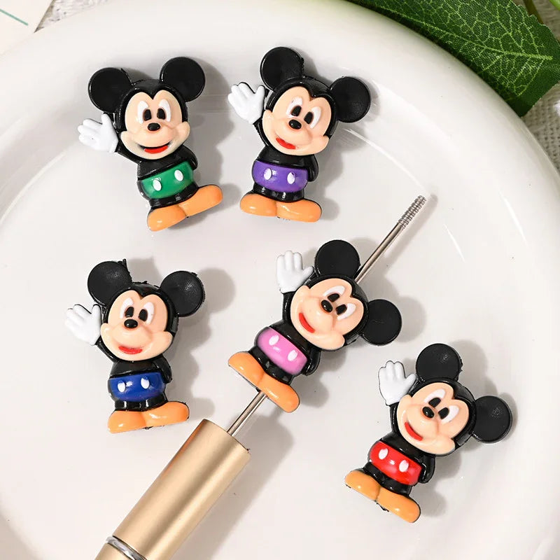 Cartoon Mickey Nini Rubber Beads | Silicone Focal Bead for DIY Keychain & Pen Wrap