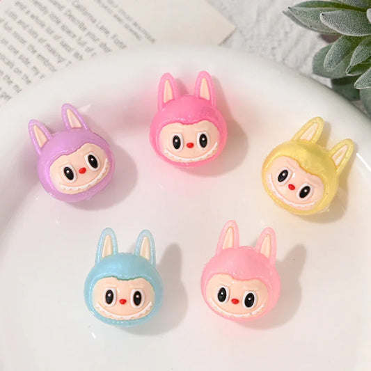 Soft Rubber Cartoon Cloth Cloth Head Straight Hole Beads
