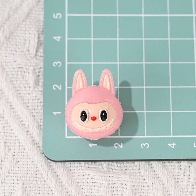 Soft Rubber Cartoon Cloth Cloth Head Straight Hole Beads | Acrylic Bead for DIY Bracelet Keychain Jewelry Making