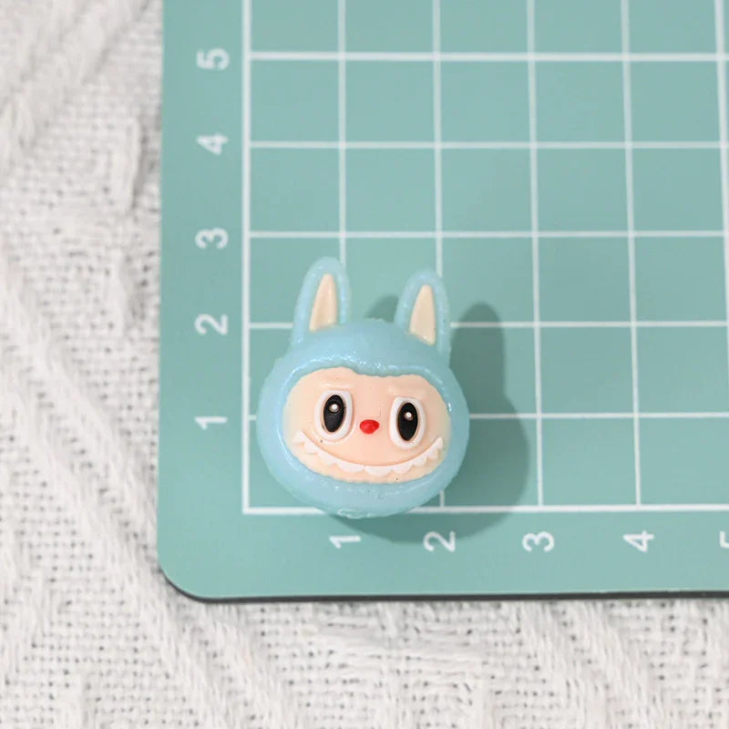 Soft Rubber Cartoon Cloth Cloth Head Straight Hole Beads | Acrylic Bead for DIY Bracelet Keychain Jewelry Making