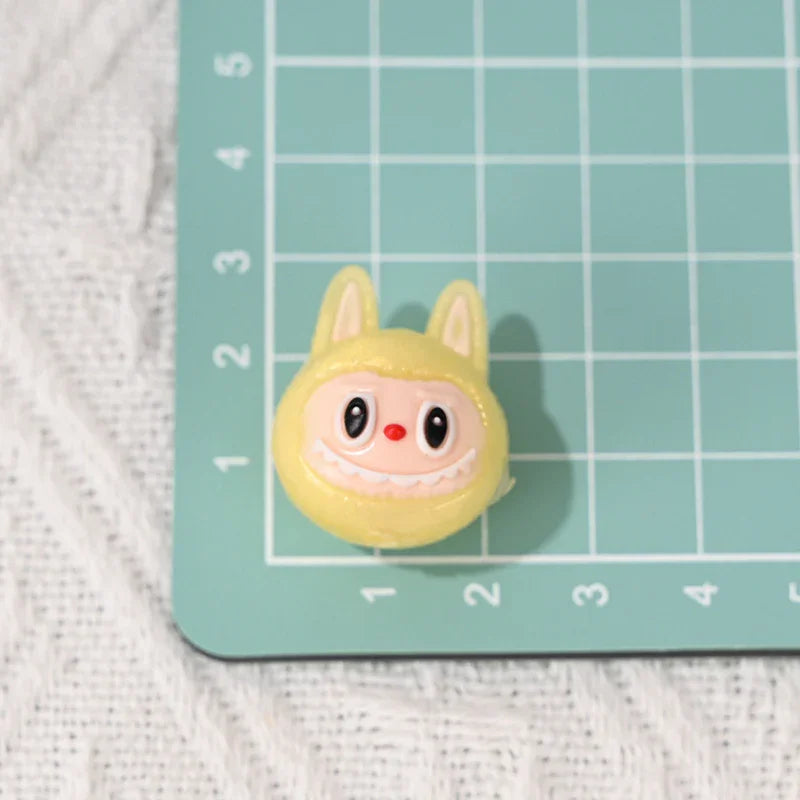 Soft Rubber Cartoon Cloth Cloth Head Straight Hole Beads