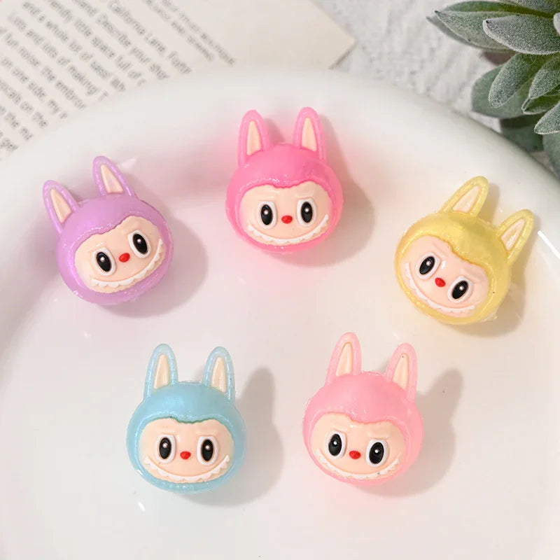Soft Rubber Cartoon Cloth Cloth Head Straight Hole Beads | Acrylic Bead for DIY Bracelet Keychain Jewelry Making