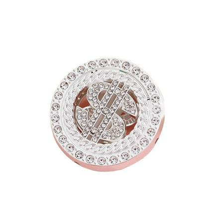 Diamond-encrusted Dollar Logo Straight-hole Beads