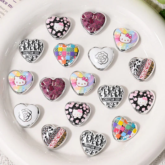 Cartoon Love Printed Beads KT Cat Beads