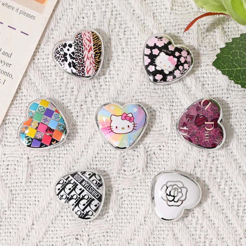 Cartoon Love Printed Beads KT Cat Beads