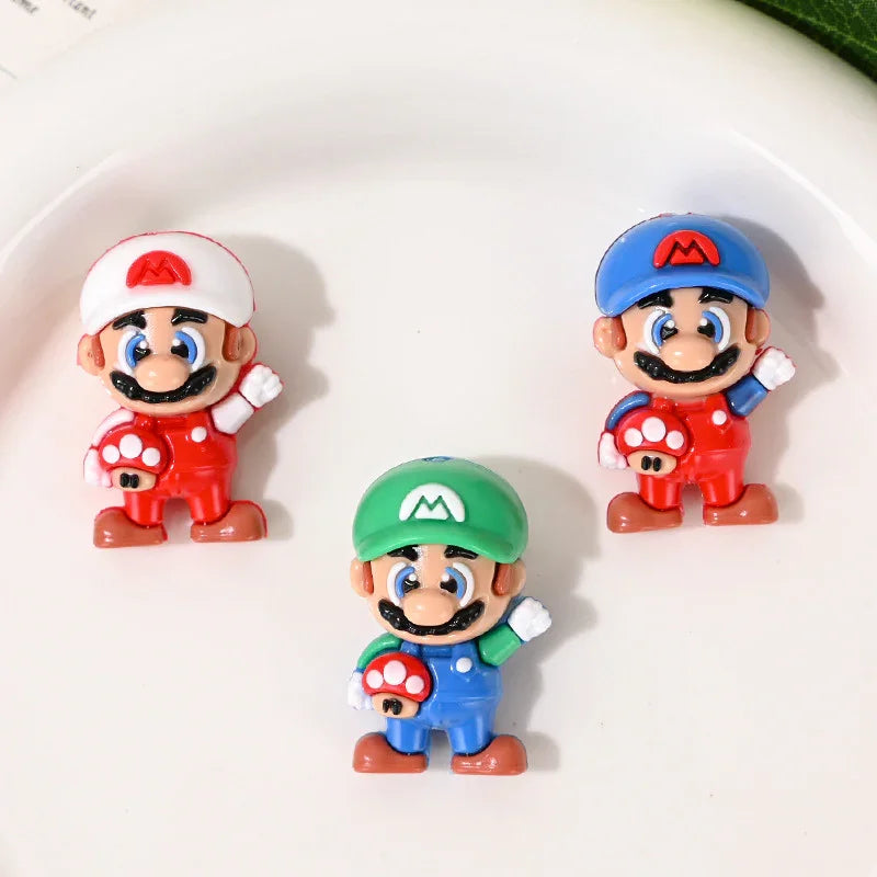 Cartoon Mario Three-dimensional Rubber Beads Through Hole Adorable Grains | Silicone Focal Bead for DIY Keychain & Pen Wrap