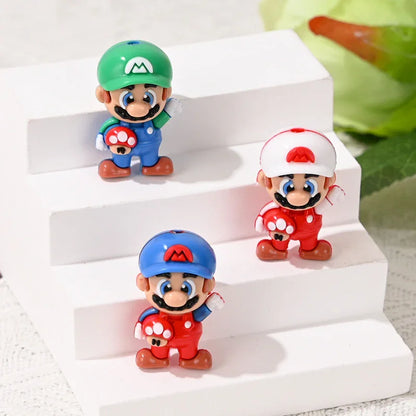 Cartoon Mario Three-dimensional Rubber Beads Through Hole Adorable Grains