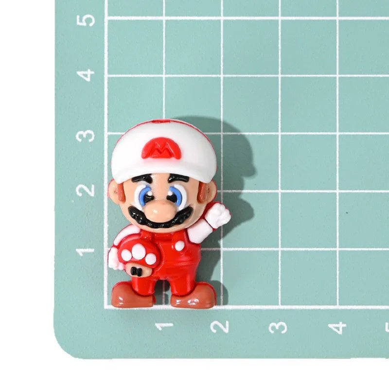 Cartoon Mario Three-dimensional Rubber Beads Through Hole Adorable Grains | Silicone Focal Bead for DIY Keychain & Pen Wrap