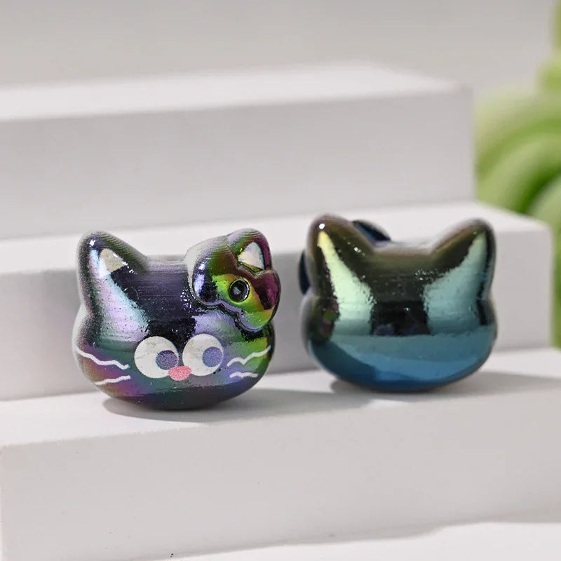 Cartoon Three-dimensional Cute Cat KT Straight Hole Loose Beads