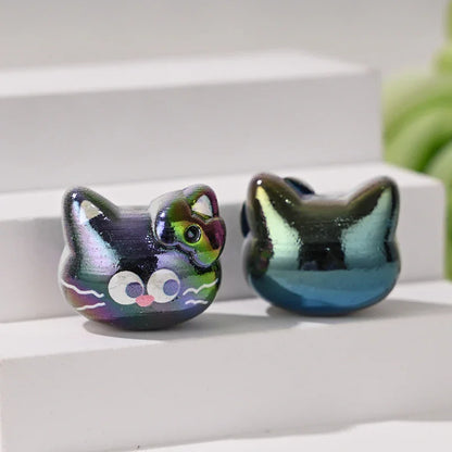 Cartoon Three-dimensional Cute Cat KT Straight Hole Loose Beads