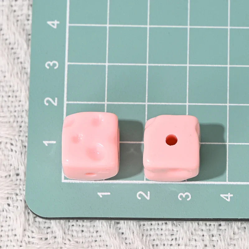 Dopamine Cheese Squares Loose Beads | Acrylic Bead for DIY Bracelet Keychain Jewelry Making