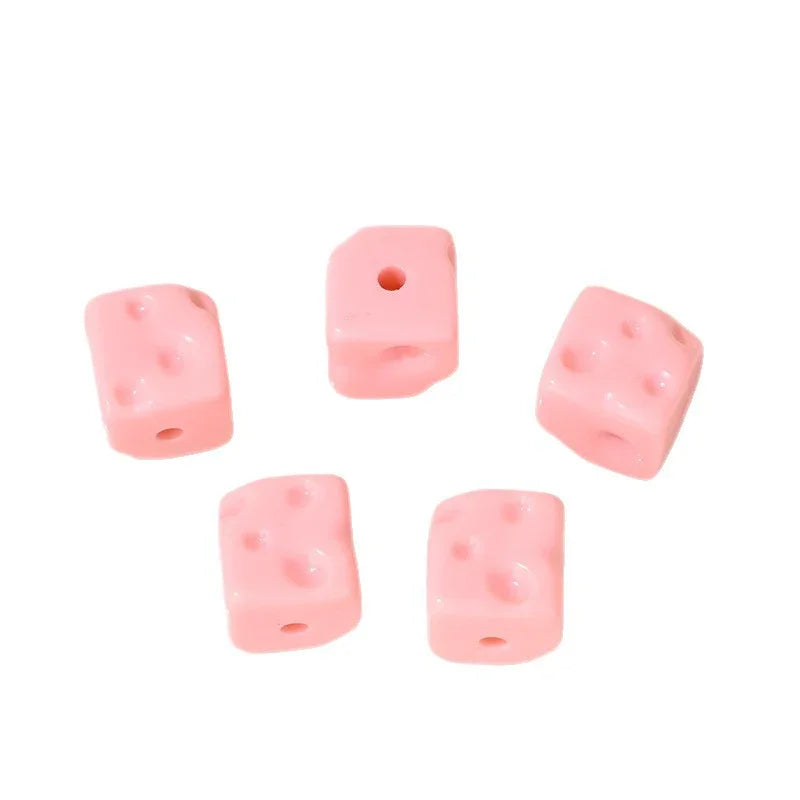 Dopamine Cheese Squares Loose Beads | Acrylic Bead for DIY Bracelet Keychain Jewelry Making