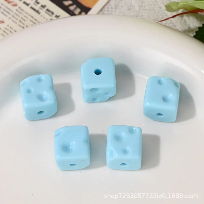 Dopamine Cheese Squares Loose Beads | Acrylic Bead for DIY Bracelet Keychain Jewelry Making