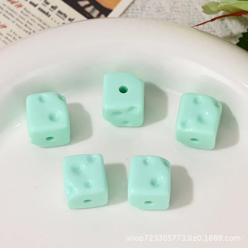 Dopamine Cheese Squares Loose Beads | Acrylic Bead for DIY Bracelet Keychain Jewelry Making