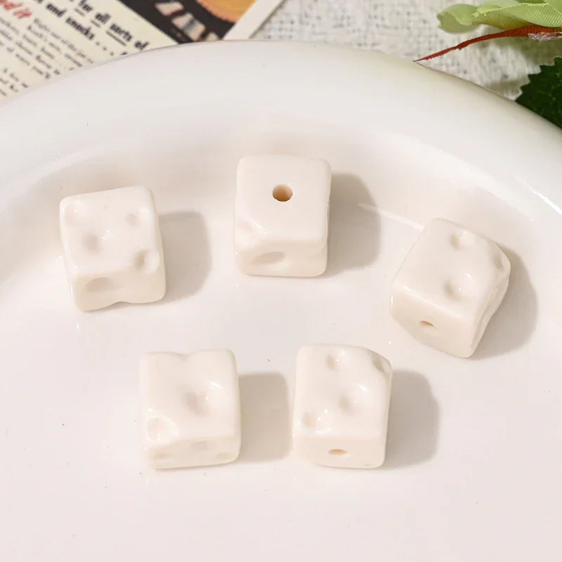 Dopamine Cheese Squares Loose Beads | Acrylic Bead for DIY Bracelet Keychain Jewelry Making