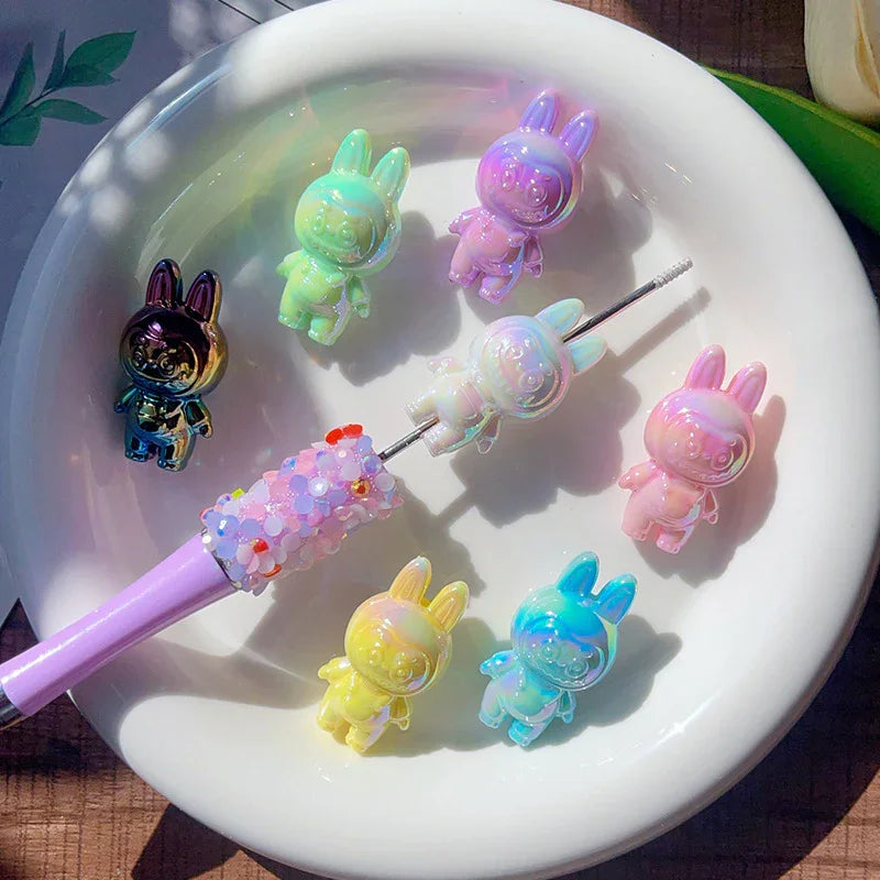 UV Coated Labubu Labubu Cute Macey Particle Beads | DIY Sports Fan Bracelet & Keychain Craft Bead