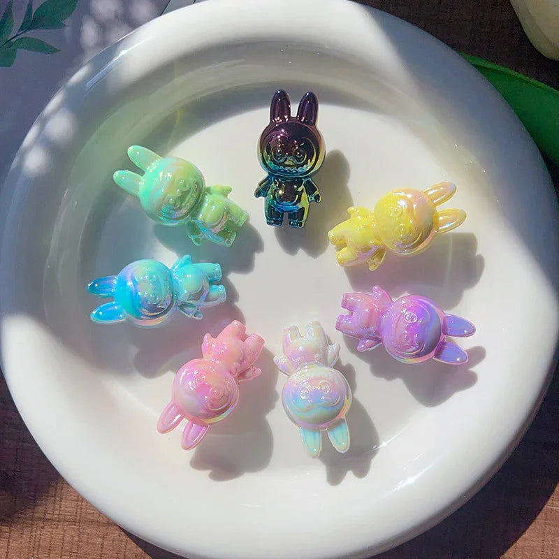 UV Coated Labubu Labubu Cute Macey Particle Beads | DIY Sports Fan Bracelet & Keychain Craft Bead