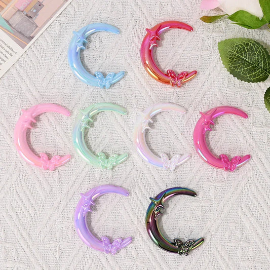 UV Plating Vertical Hole Moon with Butterfly Shaped Beads