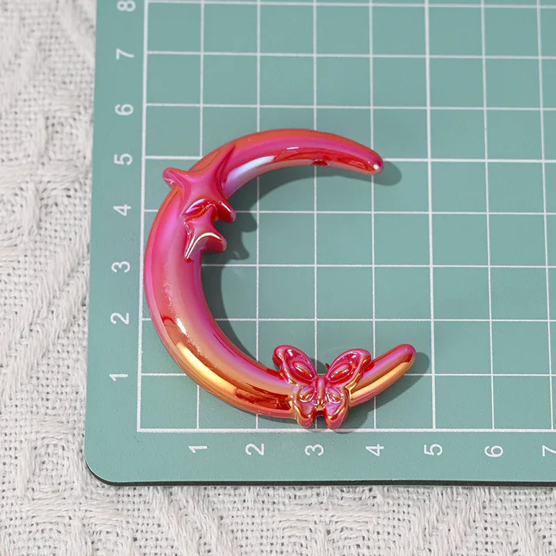 UV Plating Vertical Hole Moon with Butterfly Shaped Beads
