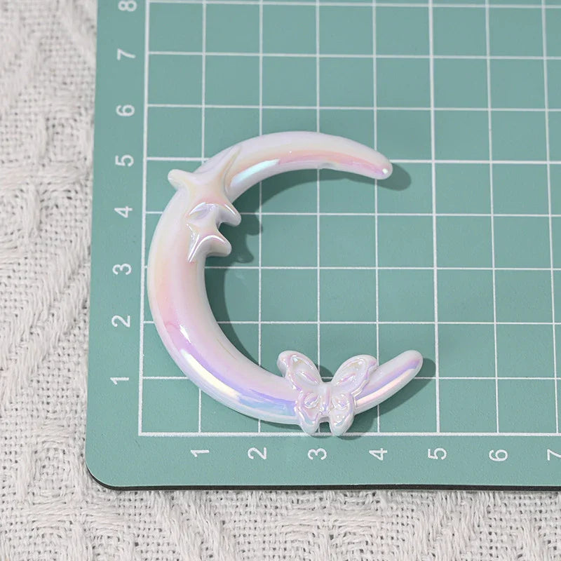 UV Plating Vertical Hole Moon with Butterfly Shaped Beads