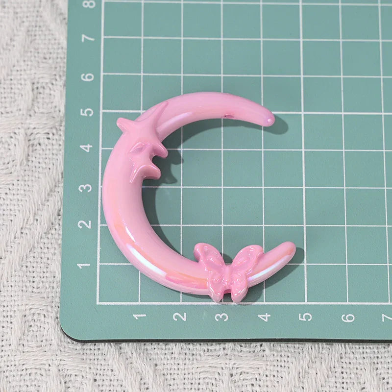 UV Plating Vertical Hole Moon with Butterfly Shaped Beads