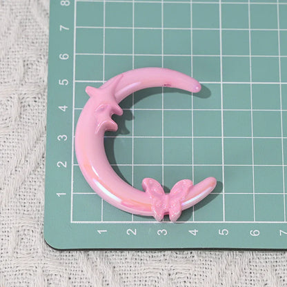 UV Plating Vertical Hole Moon with Butterfly Shaped Beads