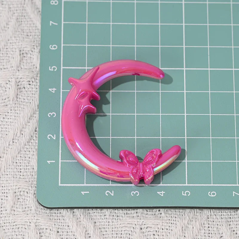 UV Plating Vertical Hole Moon with Butterfly Shaped Beads
